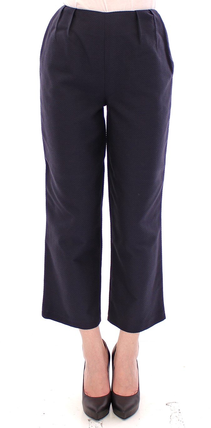 Chic Cropped Blue Pants – Exquisite Craftsmanship