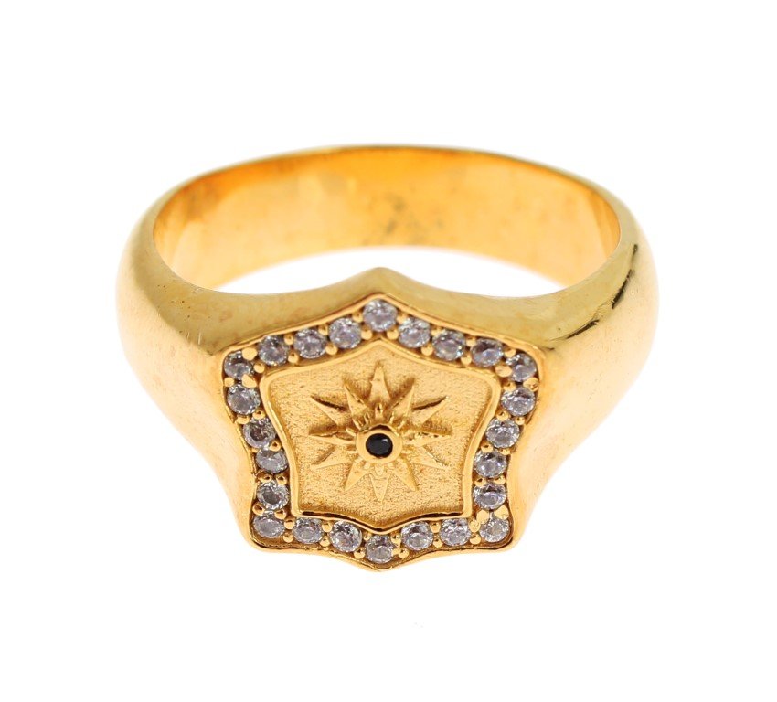 Elegant Men’s Gold Plated Silver Ring