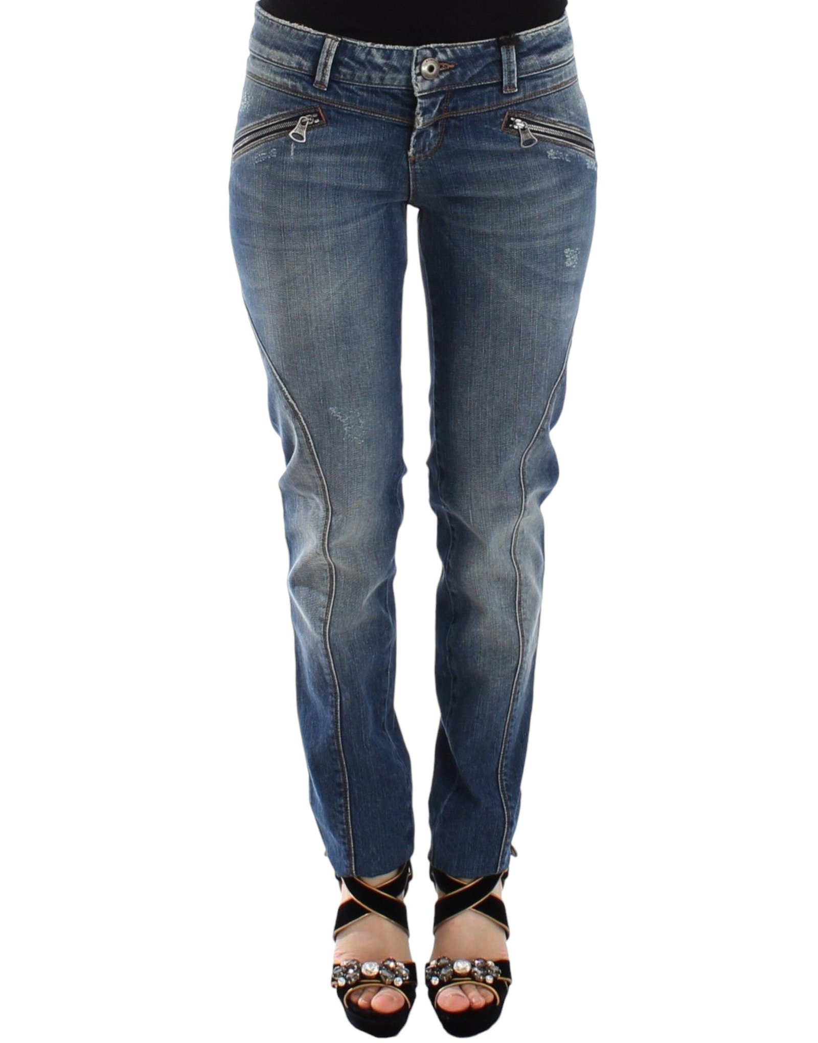 Chic Slim-Fit Blue Denim Jeans