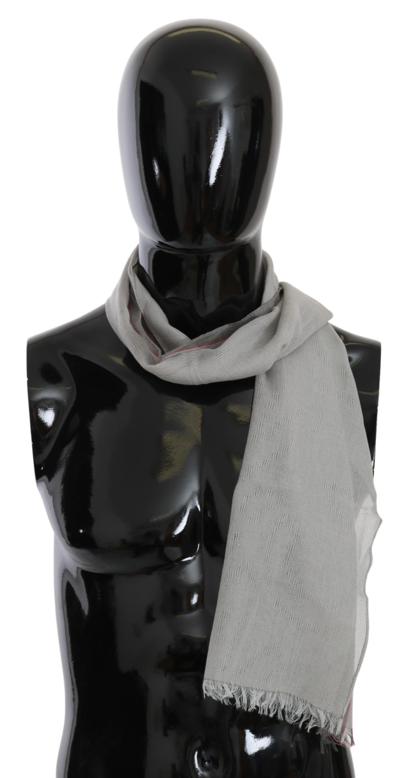 Elegant Gray Cotton Men’s Scarf