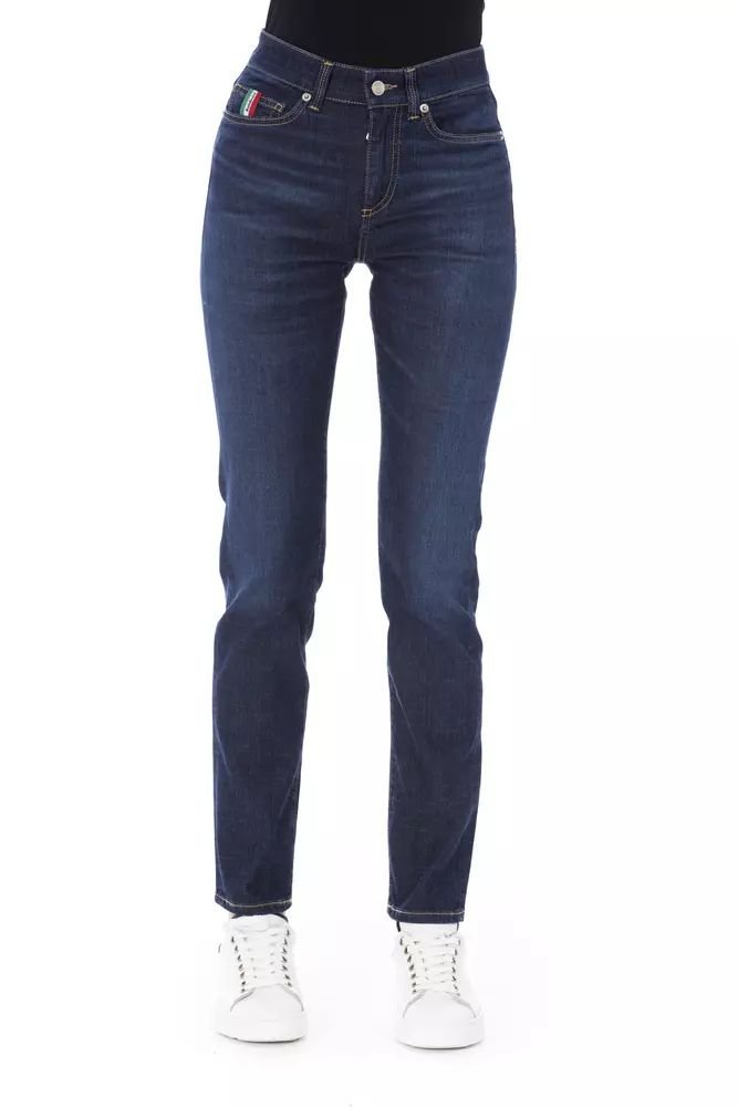 Chic Tricolor Detailed Designer Jeans