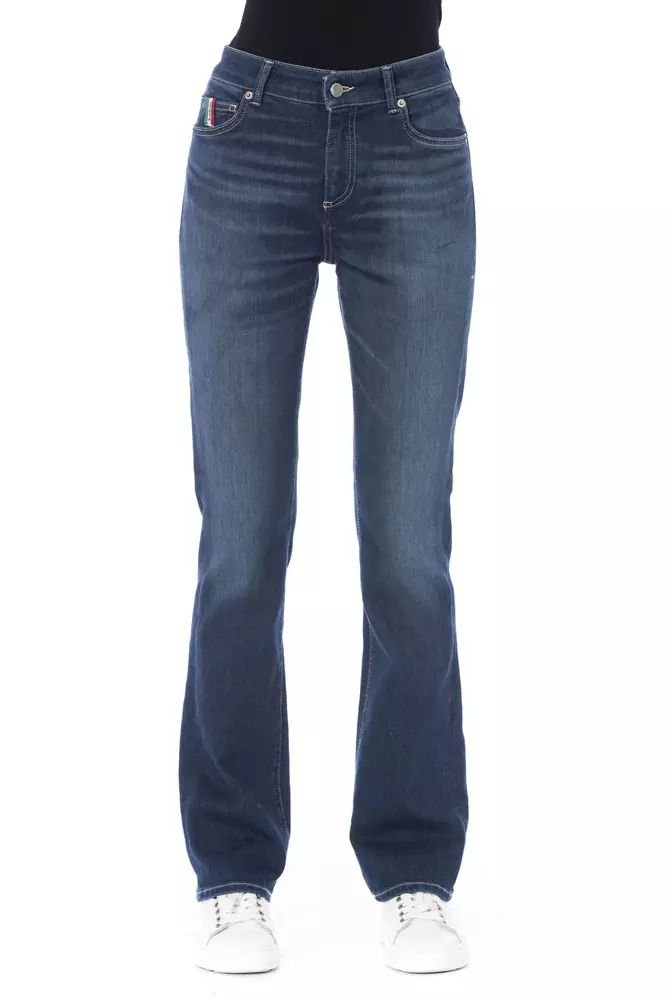 Tricolor Accent Designer Jeans