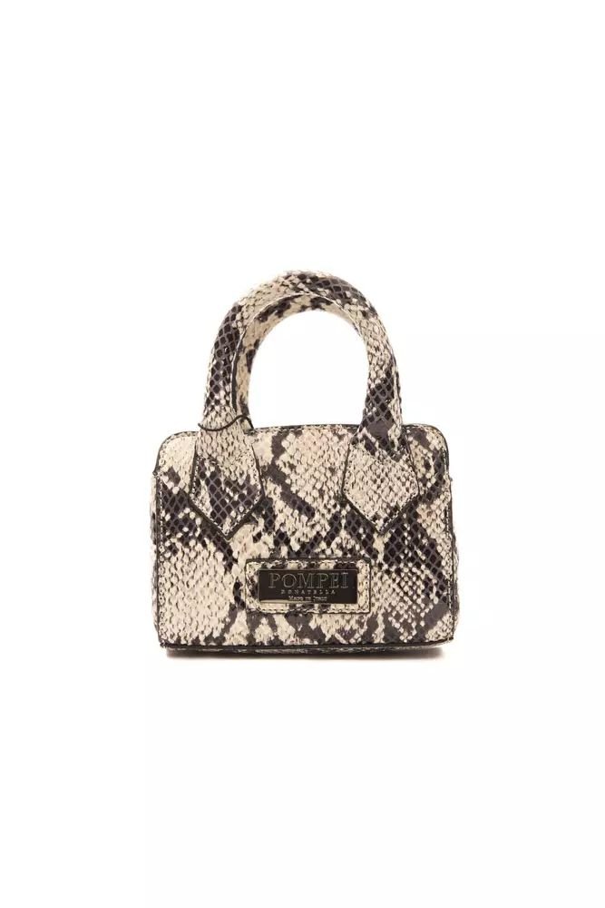 Chic Gray Python Mini Tote With Adjustable Straps