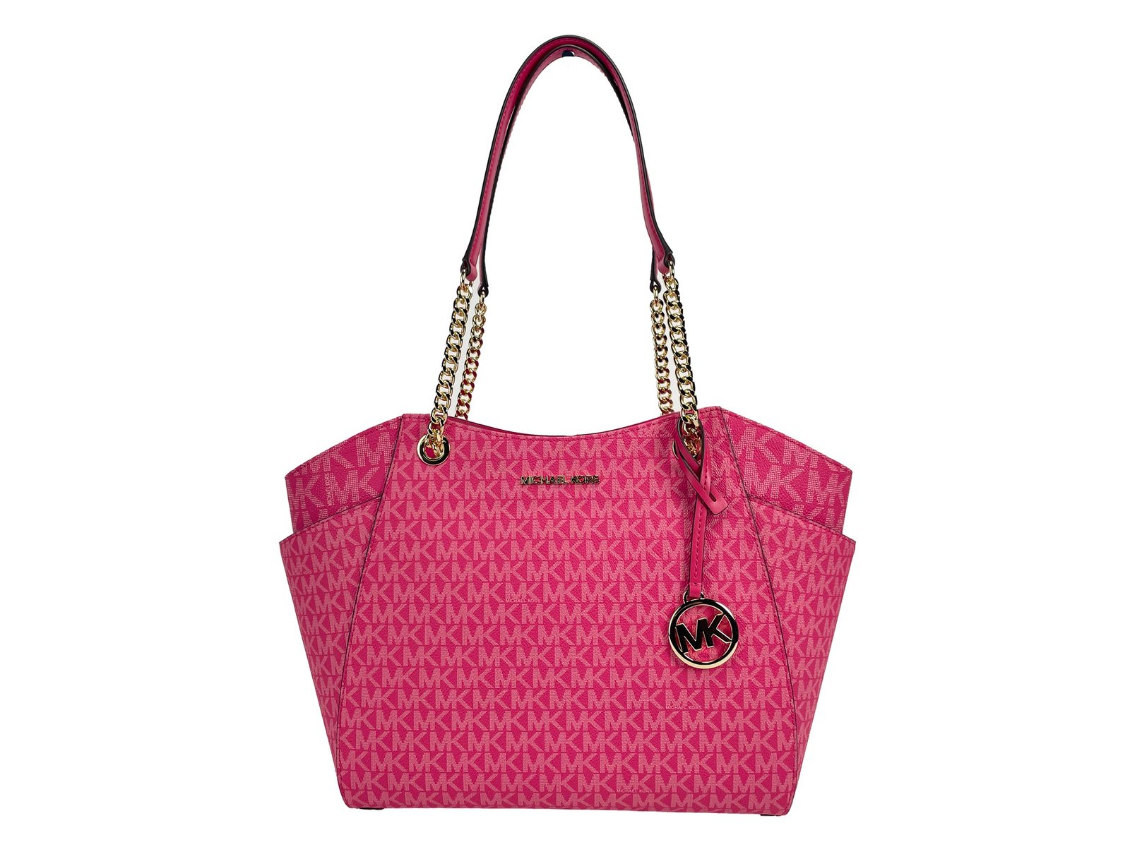 Jet Set Large Chain Electric Pink Shoulder Tote Bag