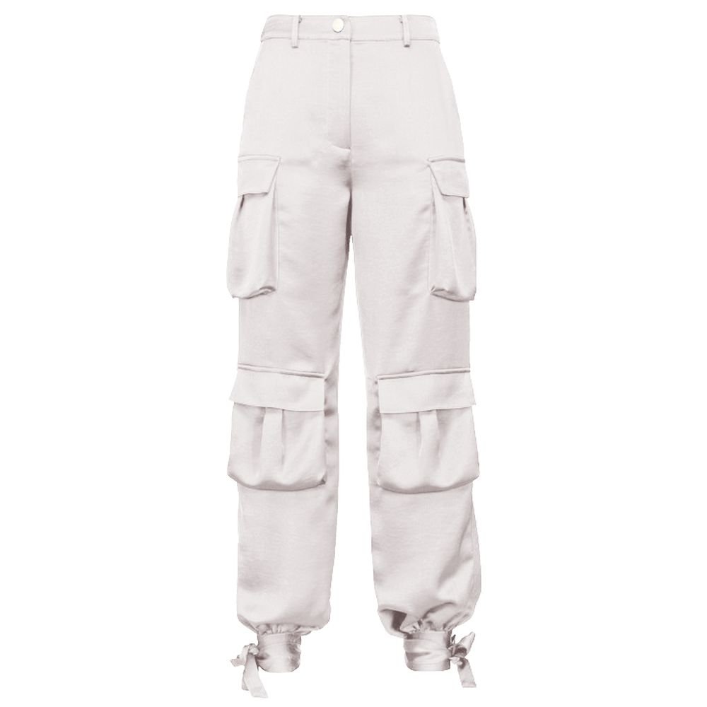 White Polyester Jeans & Pant